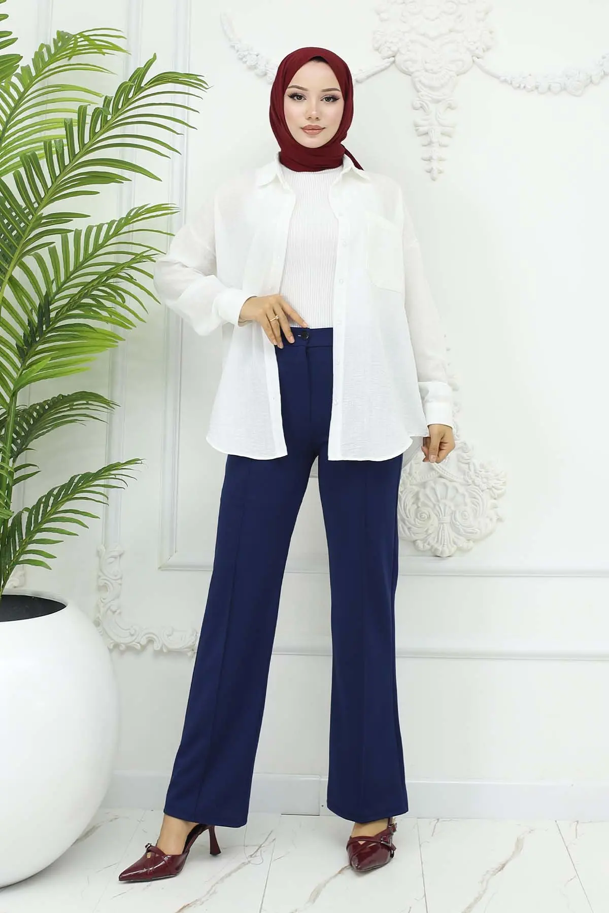 Düğmeli Palazzo Pantolon-detail