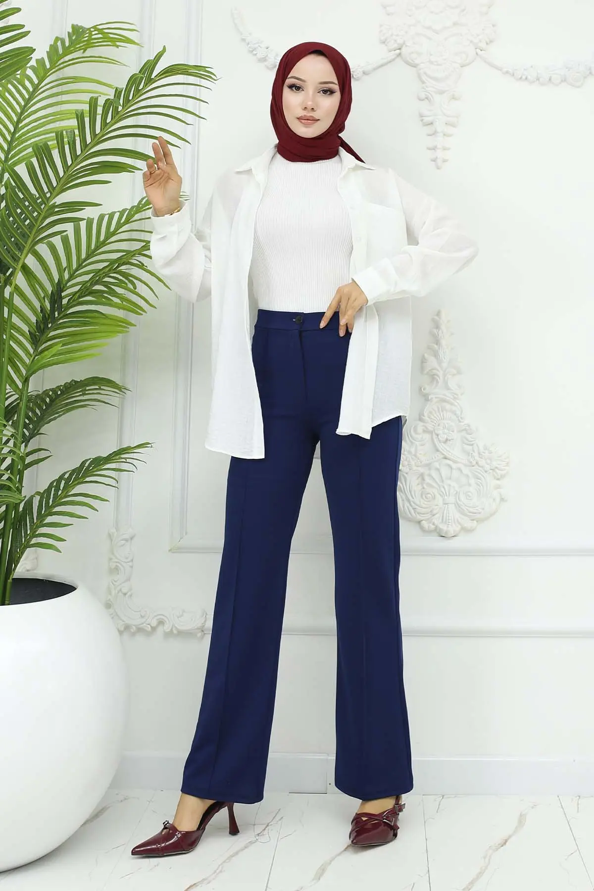 Düğmeli Palazzo Pantolon-detail