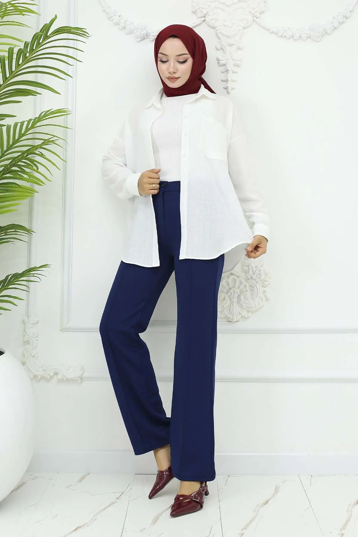 Düğmeli Palazzo Pantolon-detail