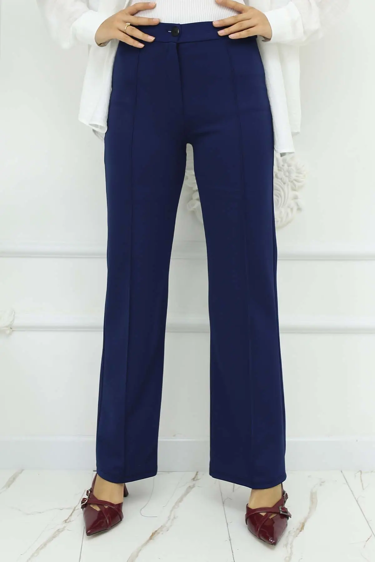 Buttoned Palazzo Trousers