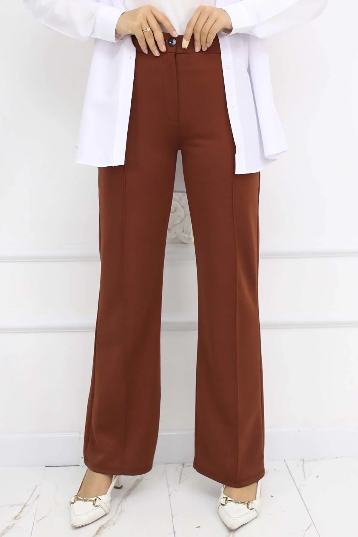 Buttoned Palazzo Trousers