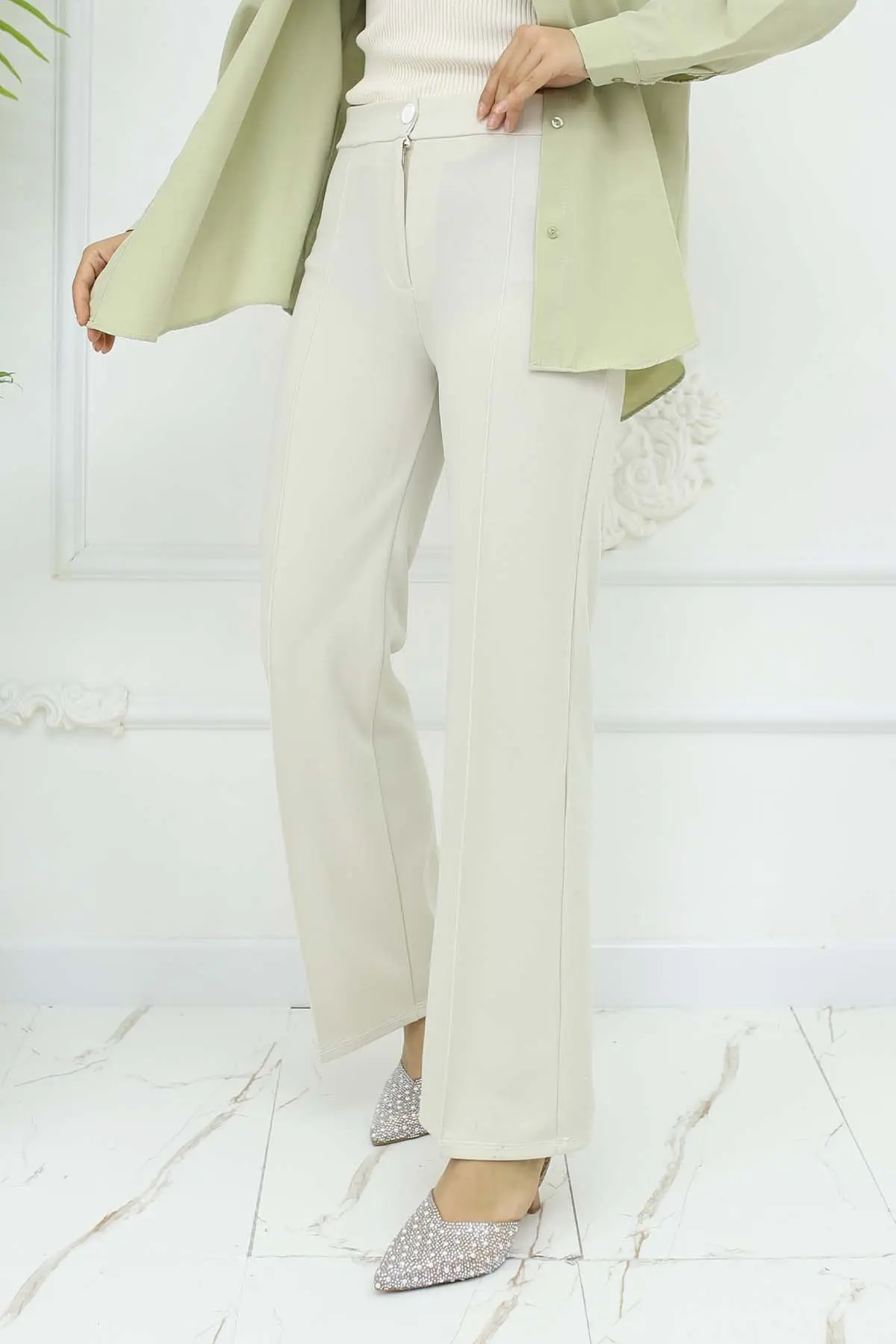 Düğmeli Palazzo Pantolon-detail