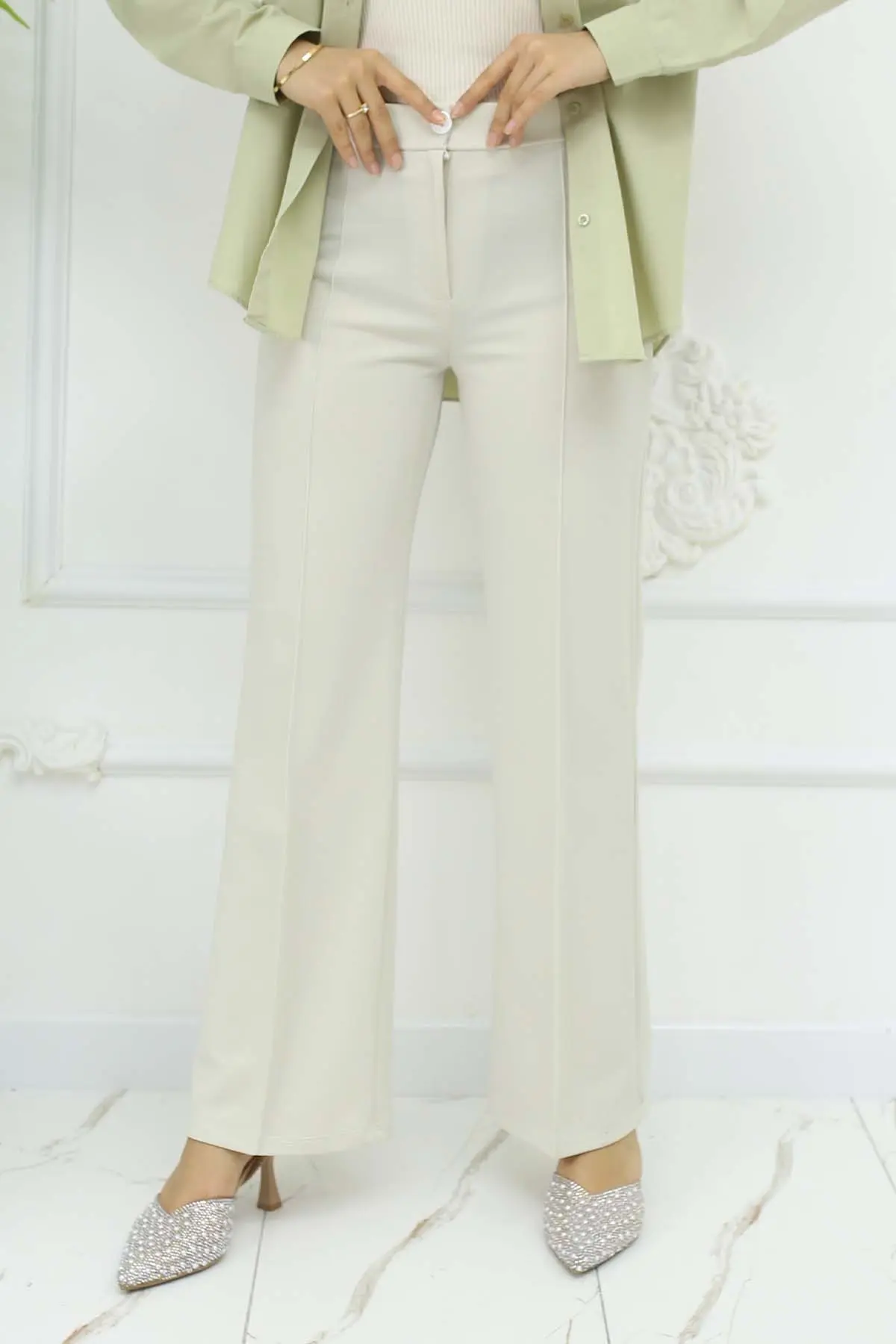 Düğmeli Palazzo Pantolon-detail