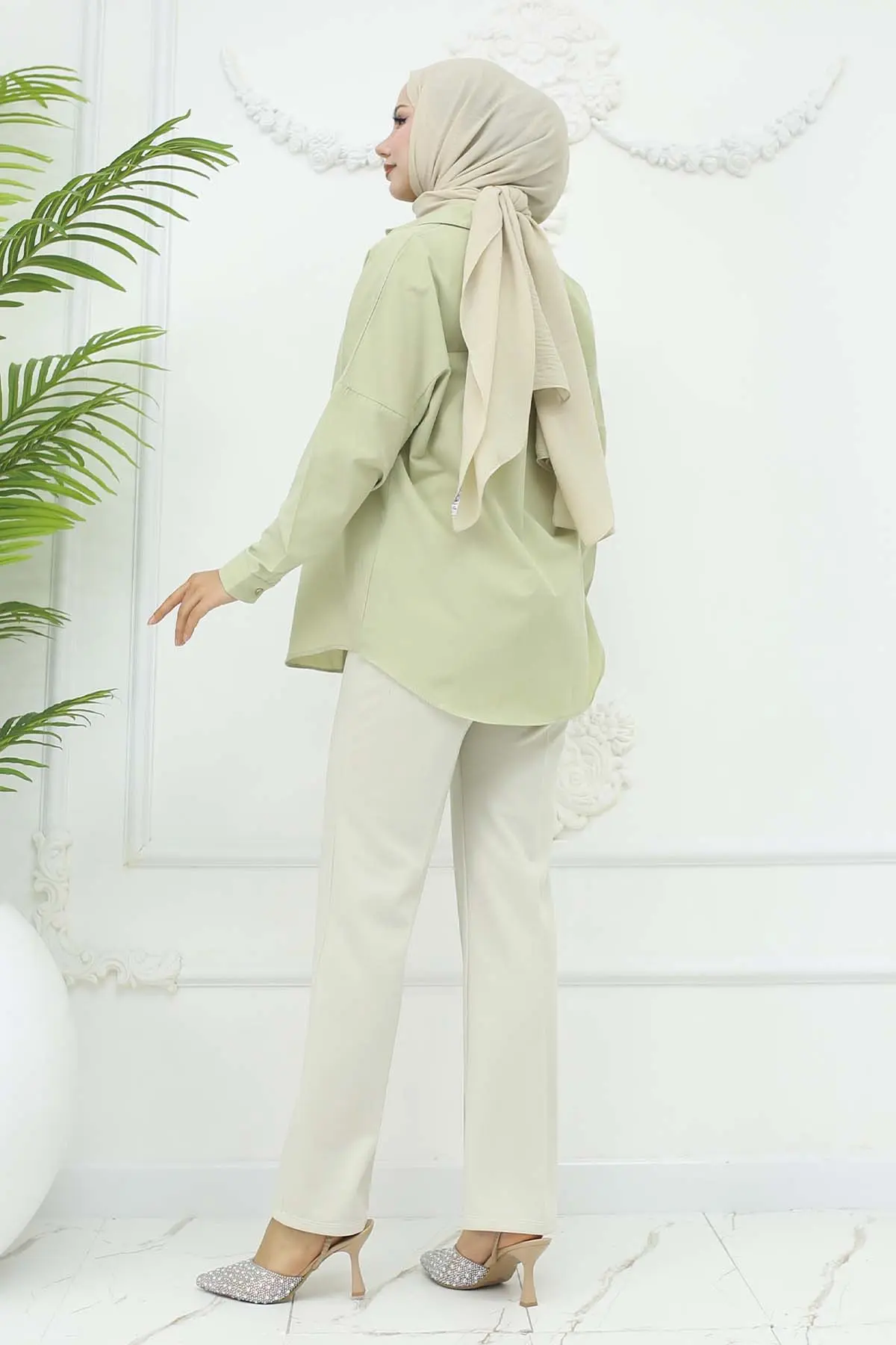 Düğmeli Palazzo Pantolon-detail