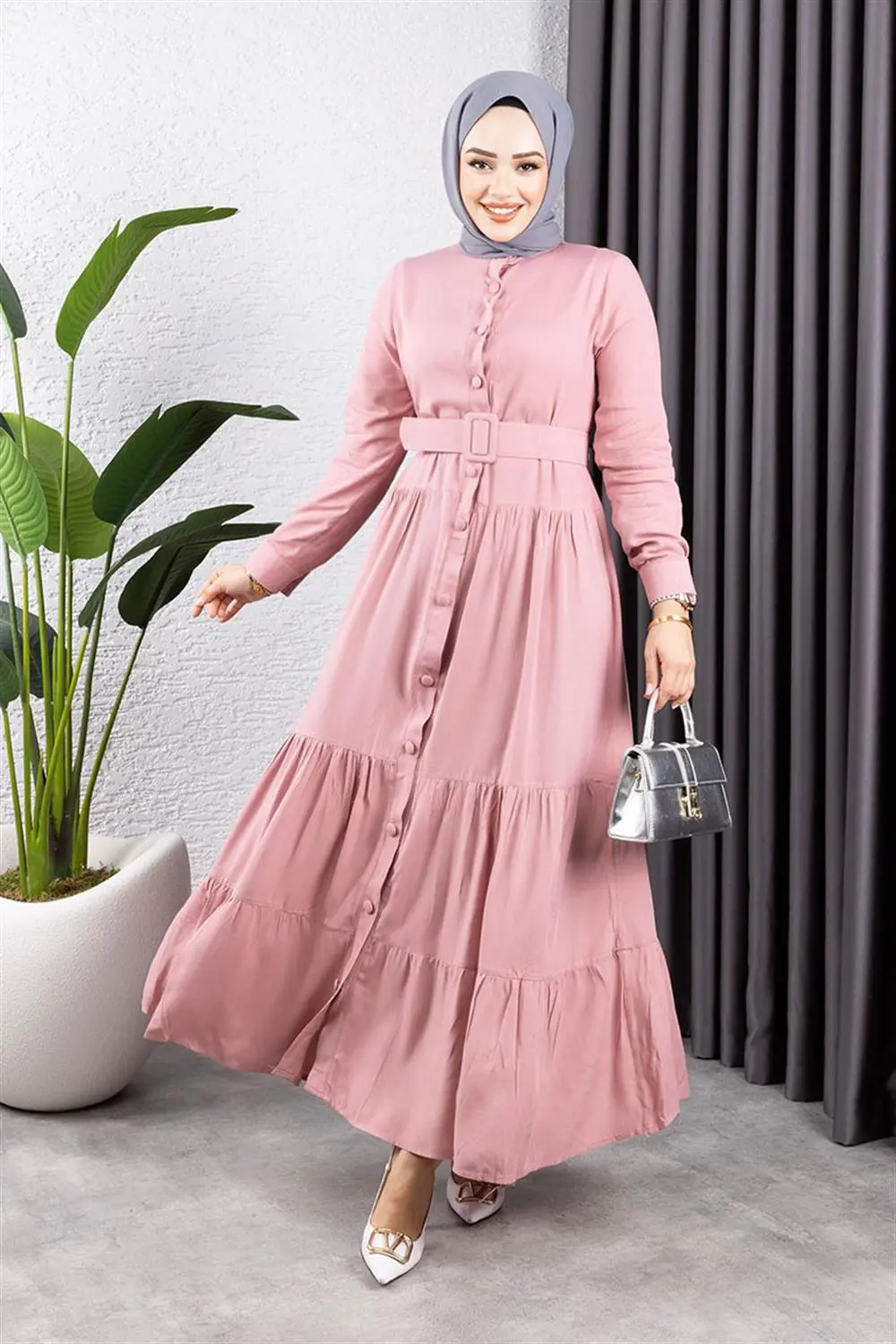 Buttoned Hijab Dress