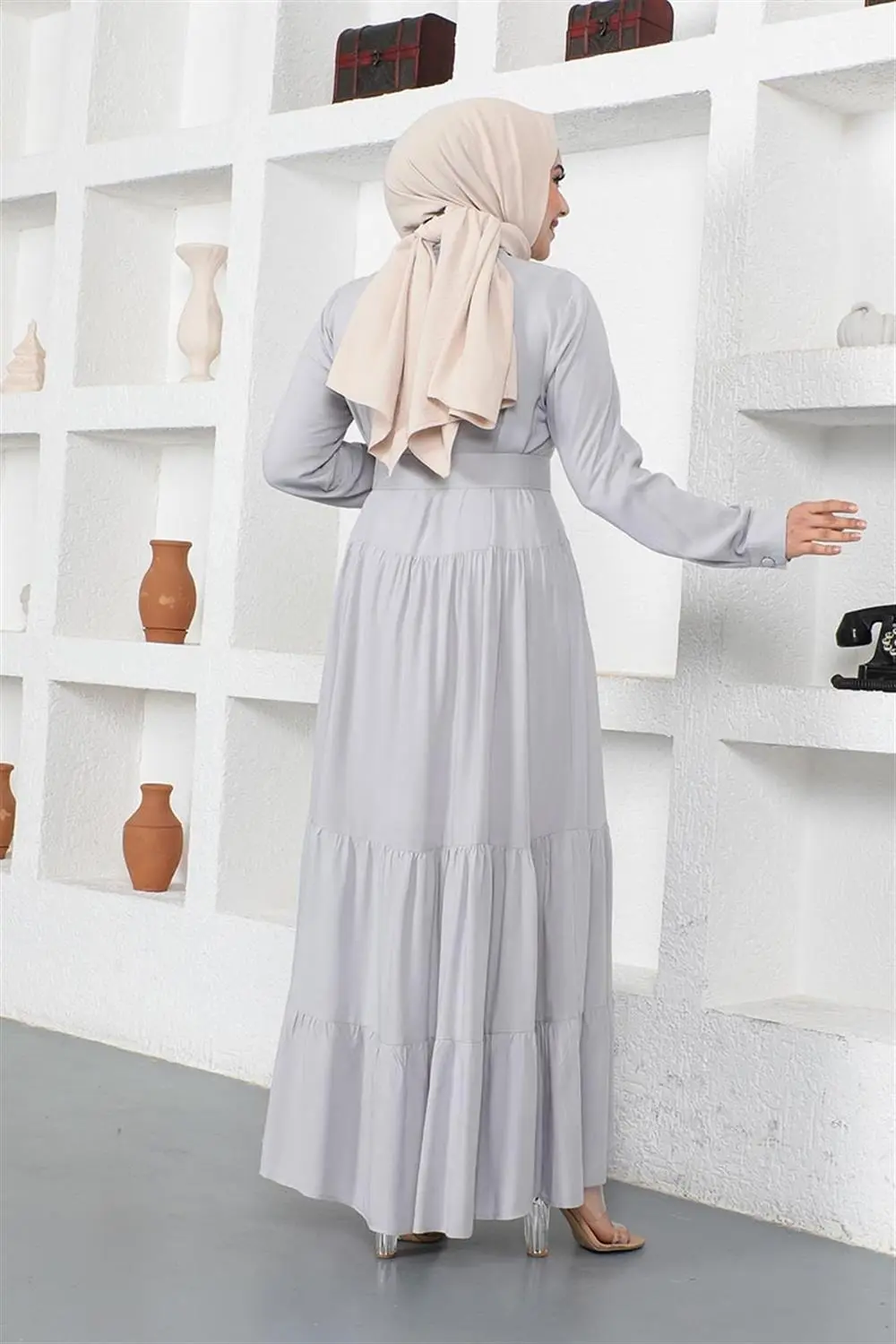 Buttoned Hijab Dress-detail