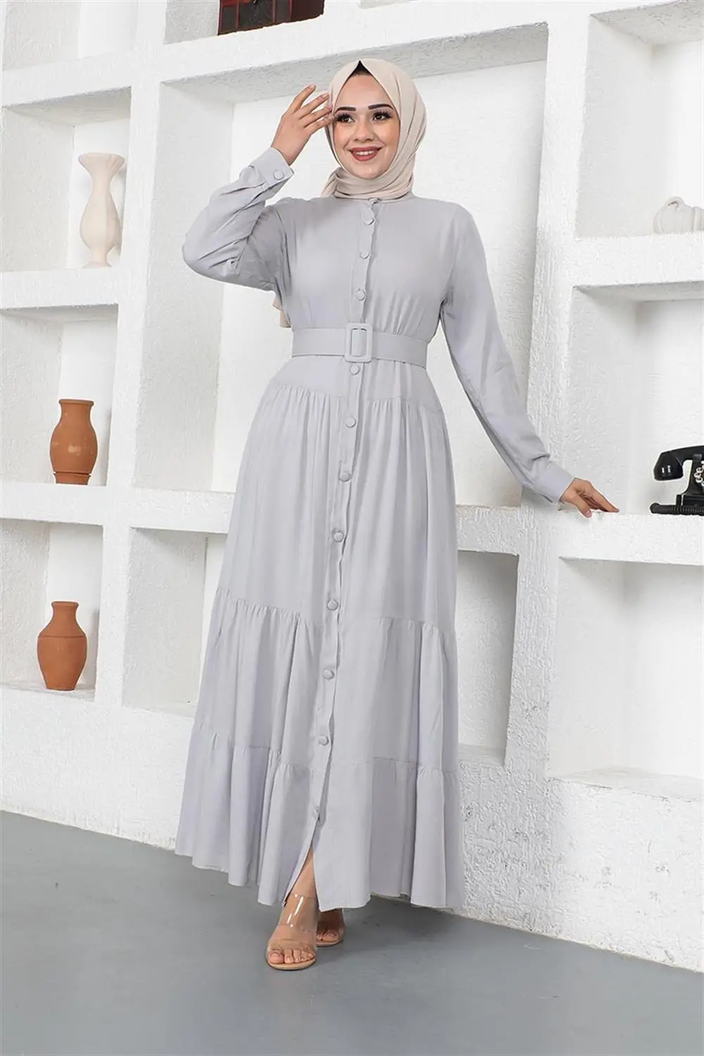 Buttoned Hijab Dress