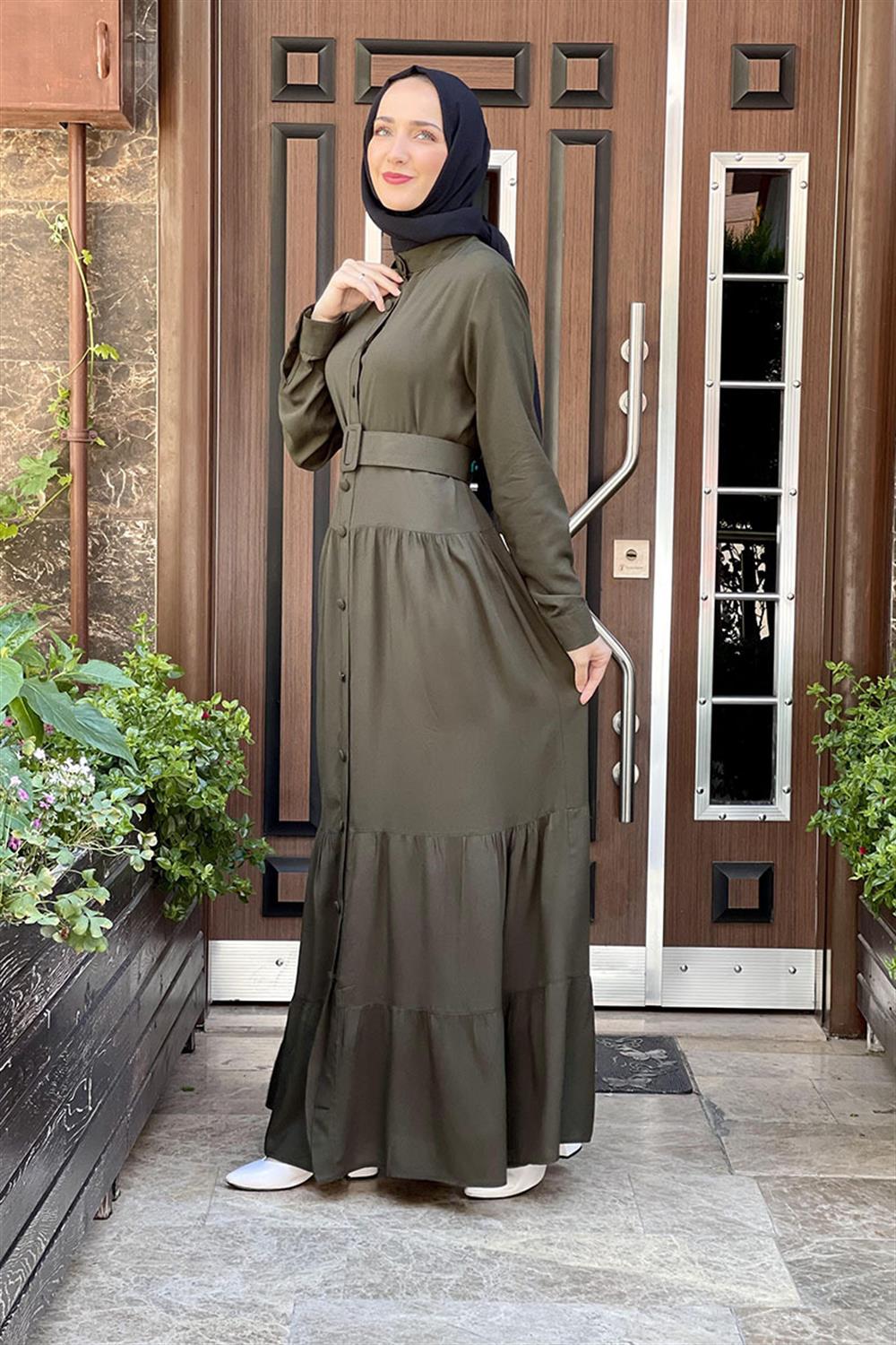 Buttoned Hijab Dress