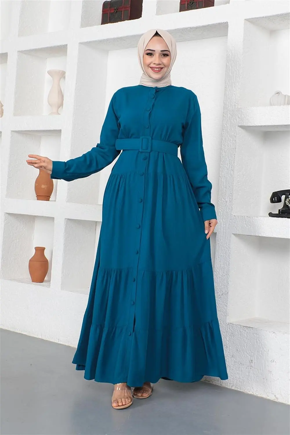 Buttoned Hijab Dress-detail