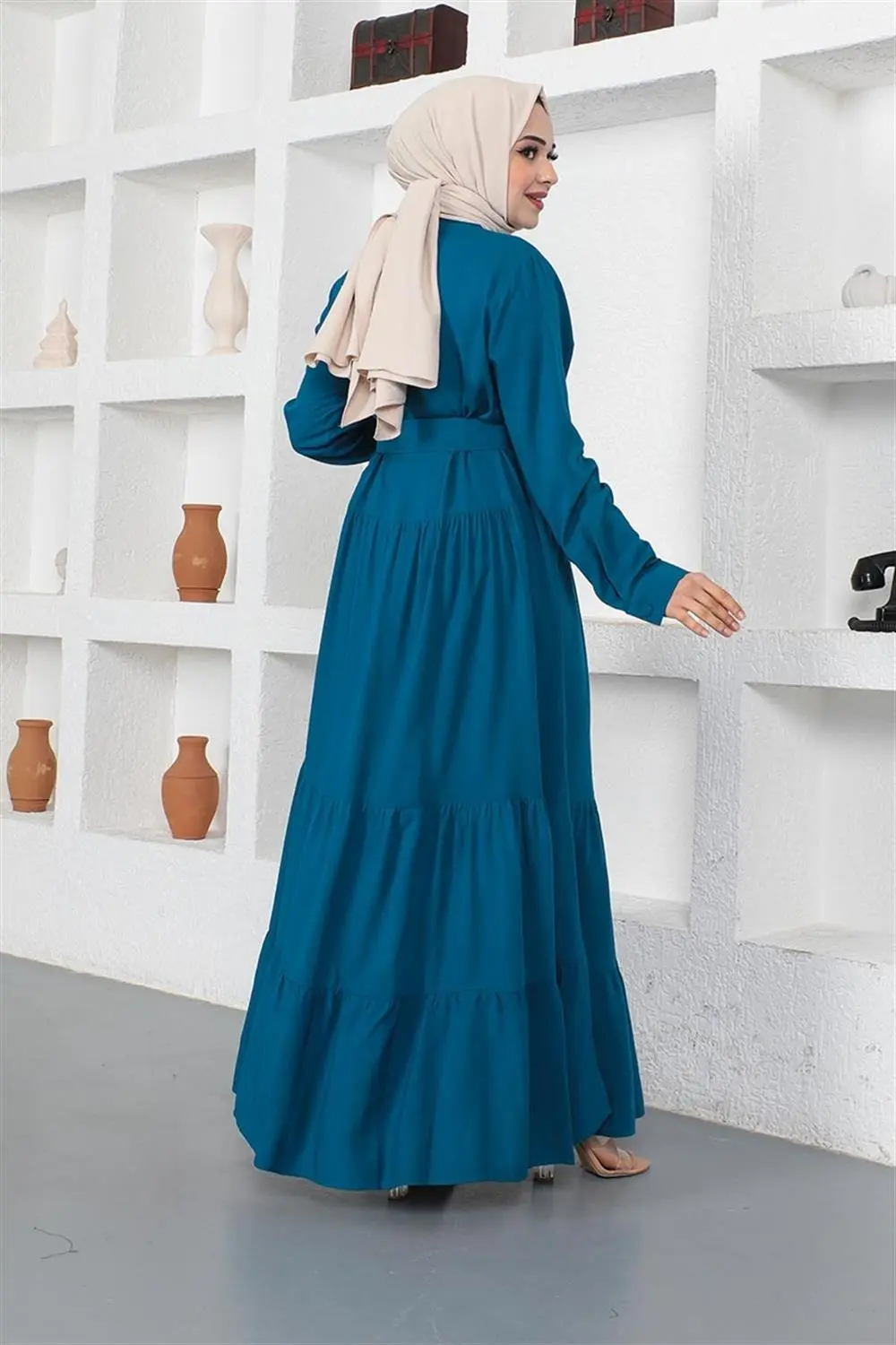 Buttoned Hijab Dress-detail