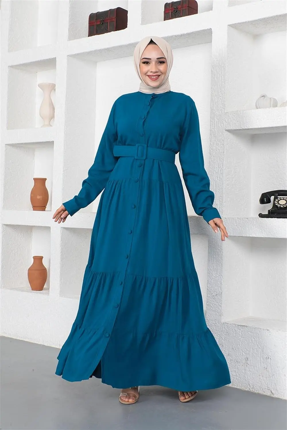 Buttoned Hijab Dress