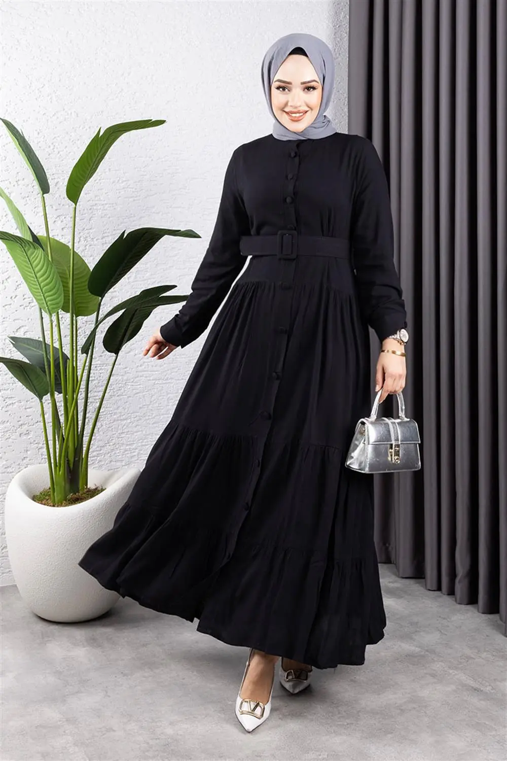 Buttoned Hijab Dress