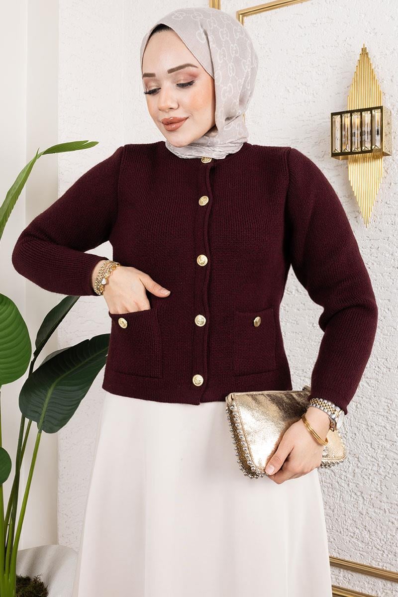 Buttoned Knitted Cardigan