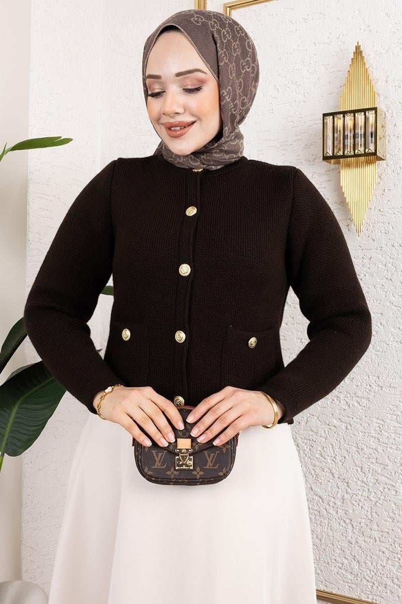 Buttoned Knitted Cardigan