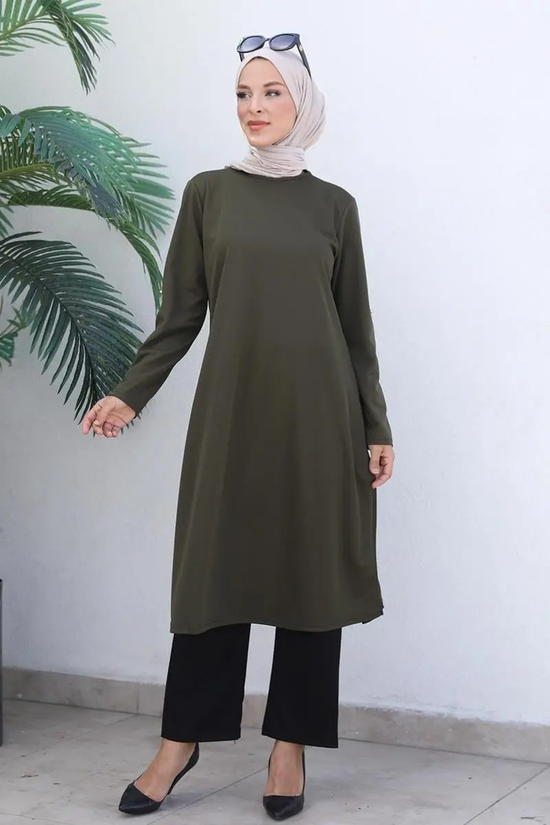 Knot Detailed Hijab Suit-detail