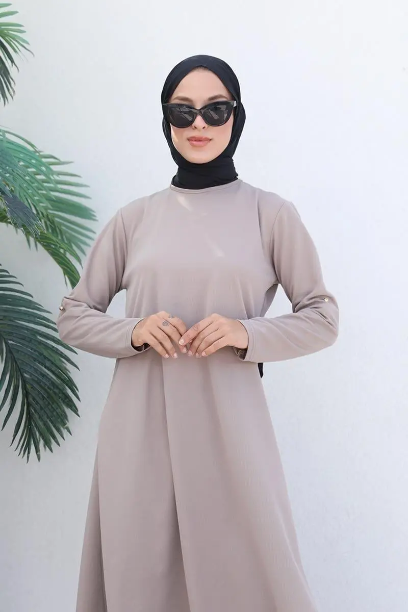 Knot Detailed Hijab Suit-detail