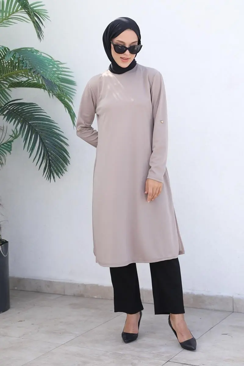 Knot Detailed Hijab Suit-detail