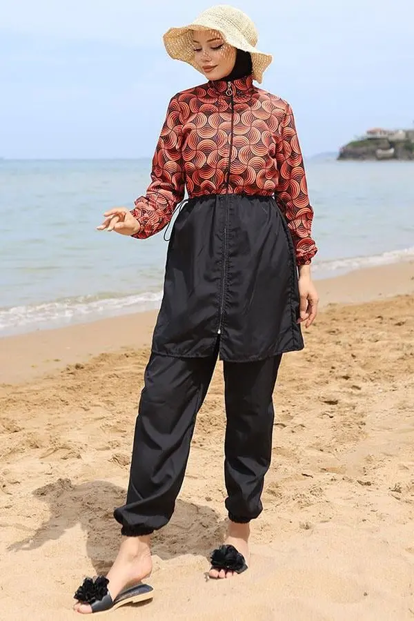 Ebrar Beli Lastikli Tesettür Mayo-detail