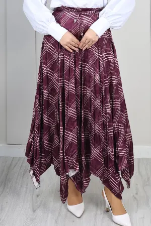 Ekoseli Asimetrik Etek