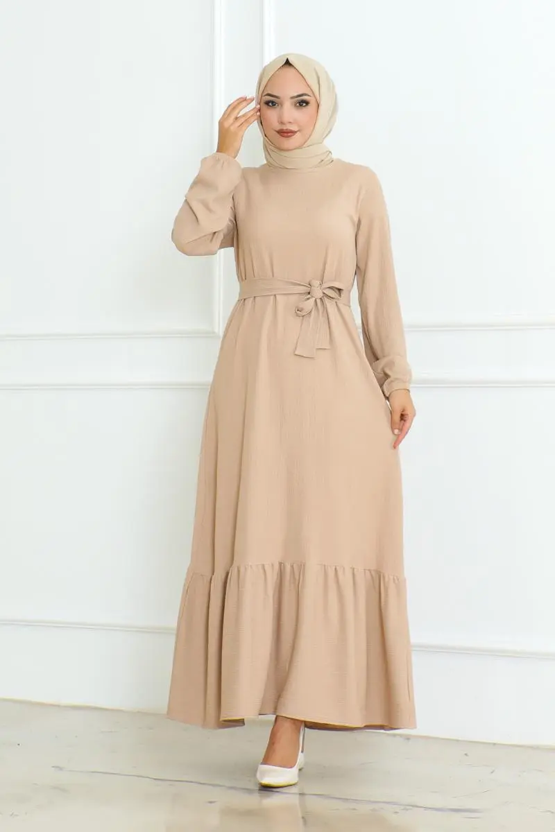 Frilled Skirted Crepe Dress-detail