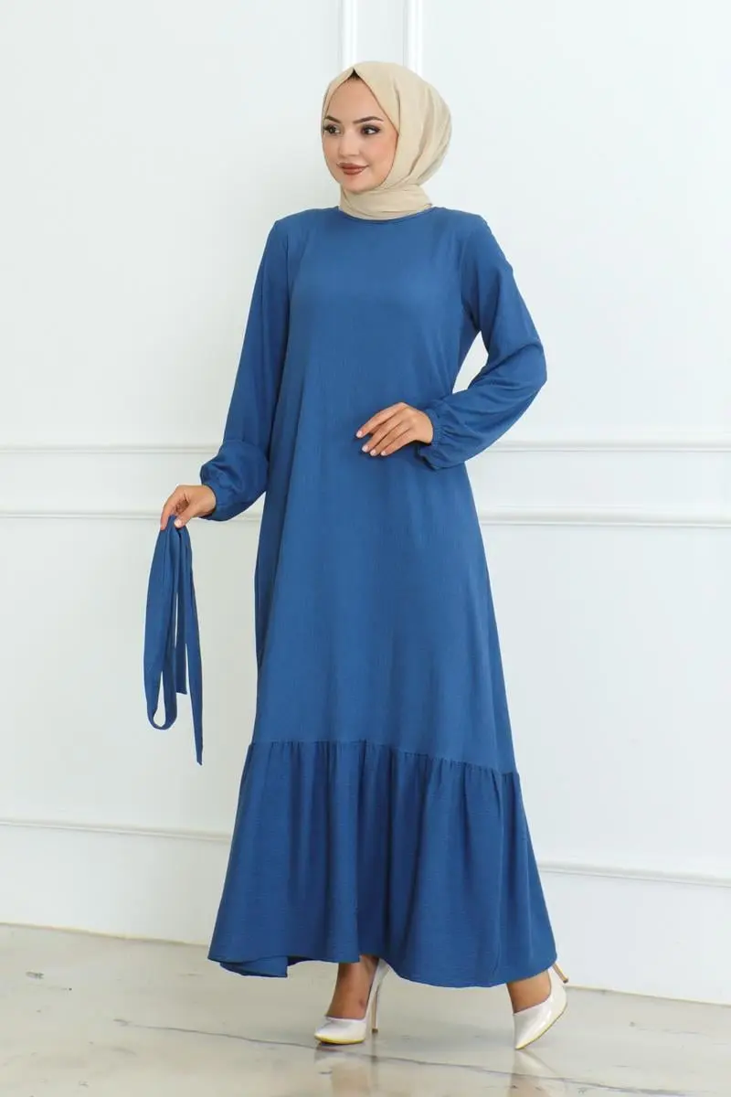 Frilled Skirted Crepe Dress-detail