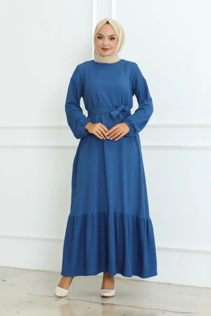 Frilled Skirted Crepe Dress-detail