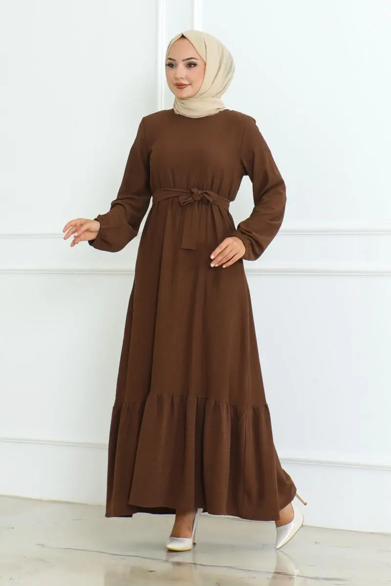 Frilled Skirted Crepe Dress-detail