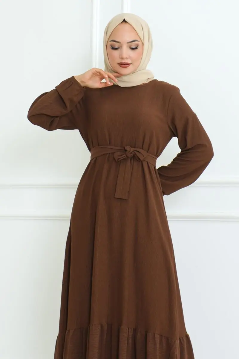 Frilled Skirted Crepe Dress-detail