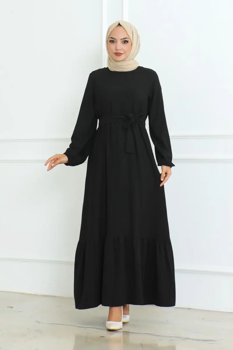 Frilled Skirted Crepe Dress-detail