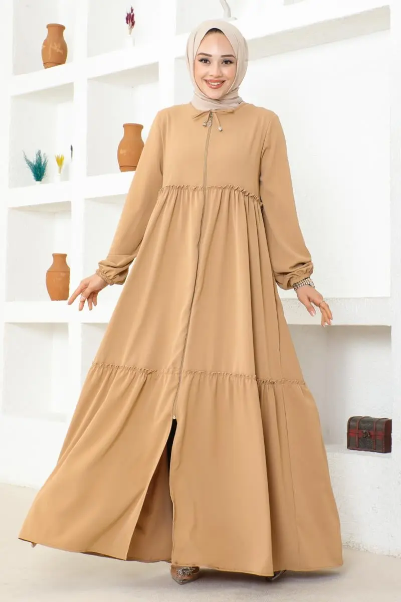 Jessica Crepe Abaya With Frilly Skirt-detail