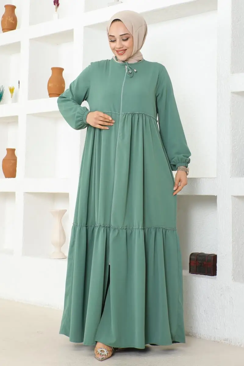 Jessica Crepe Abaya With Frilly Skirt-detail