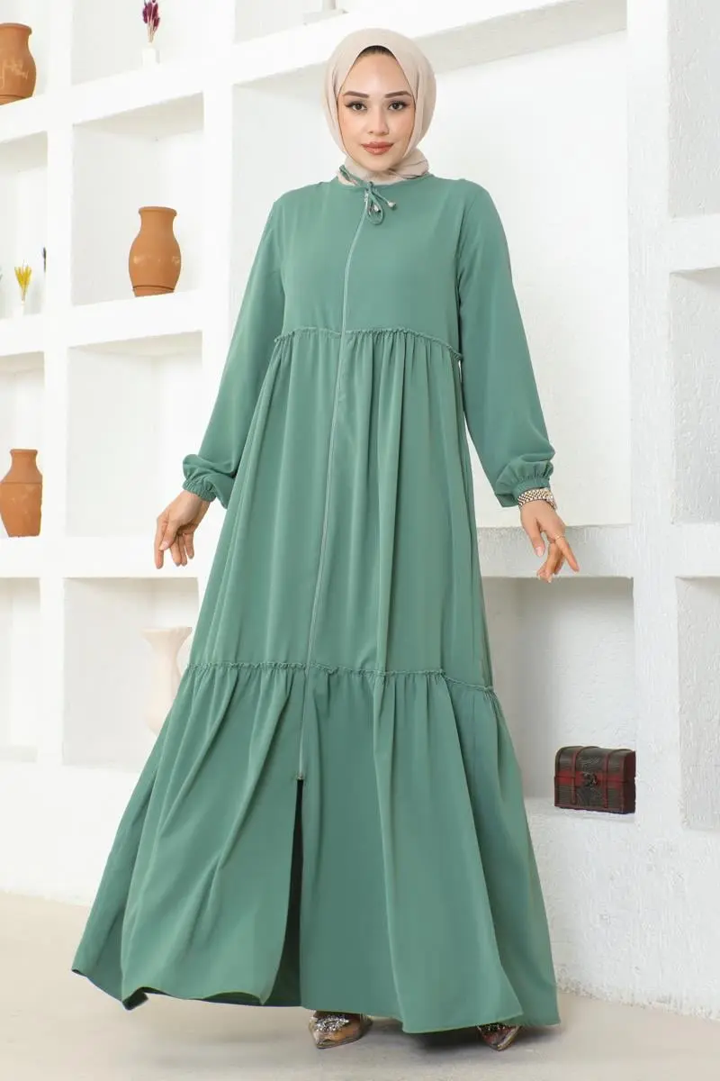 Jessica Crepe Abaya With Frilly Skirt-detail