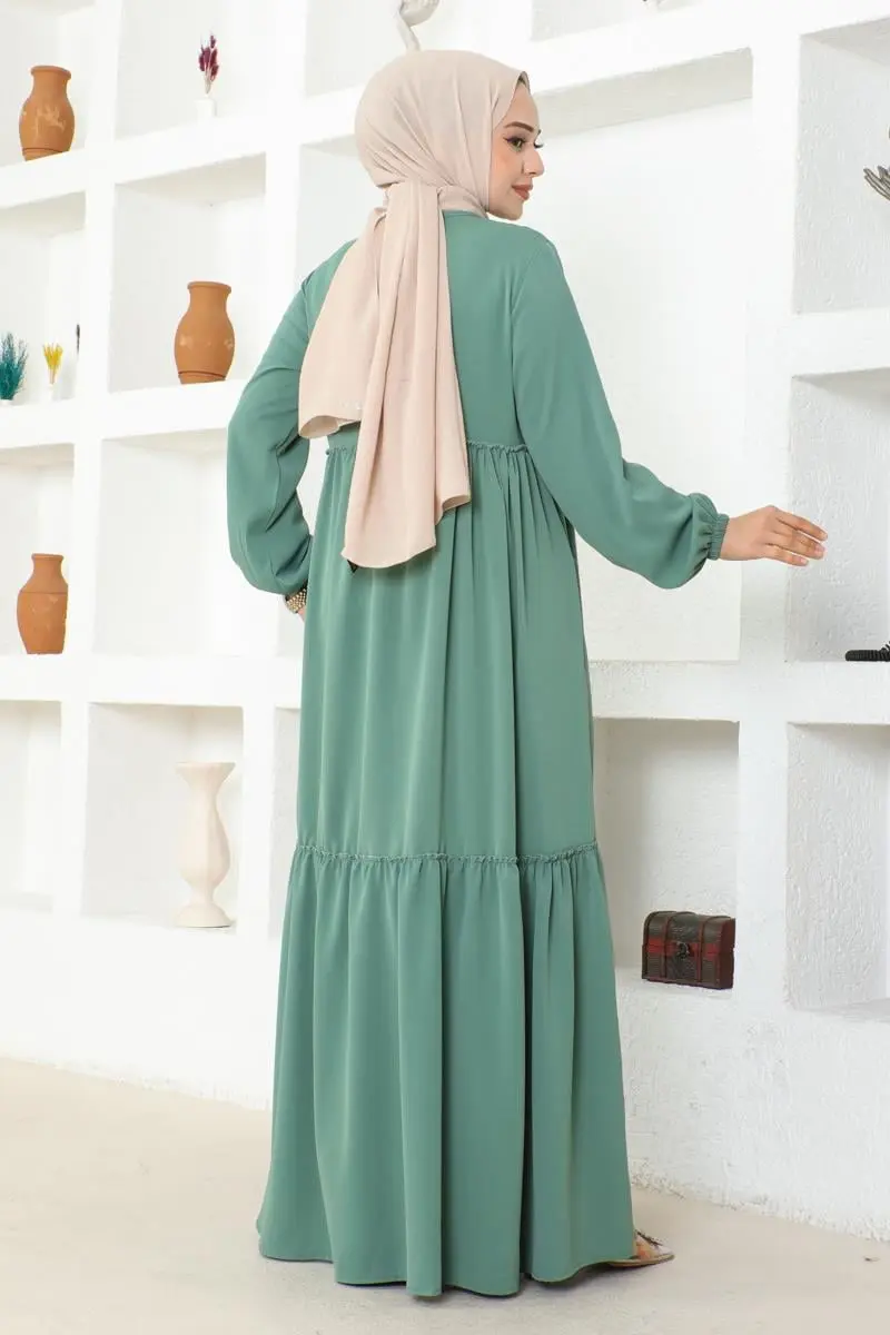 Jessica Crepe Abaya With Frilly Skirt-detail