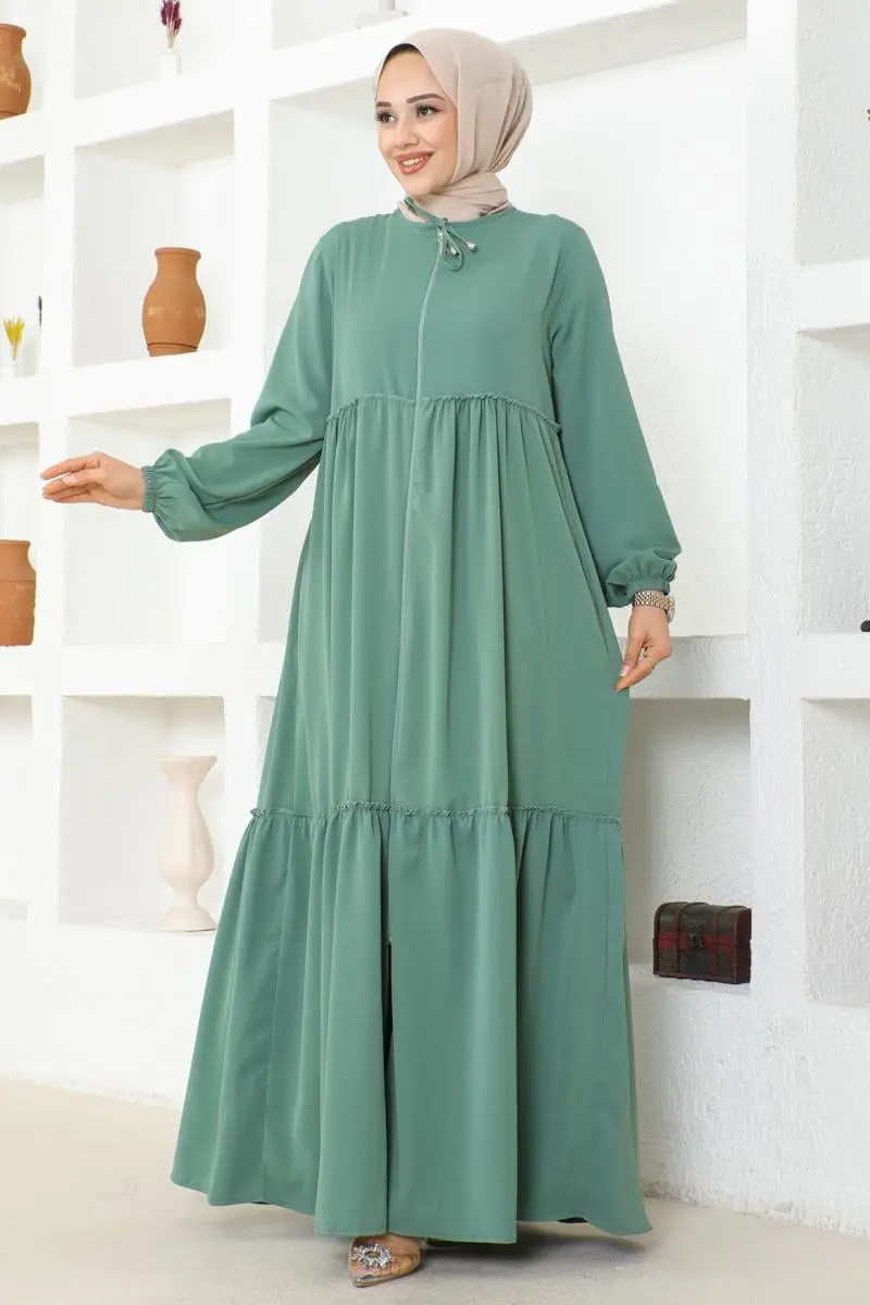 Jessica Crepe Abaya With Frilly Skirt-detail