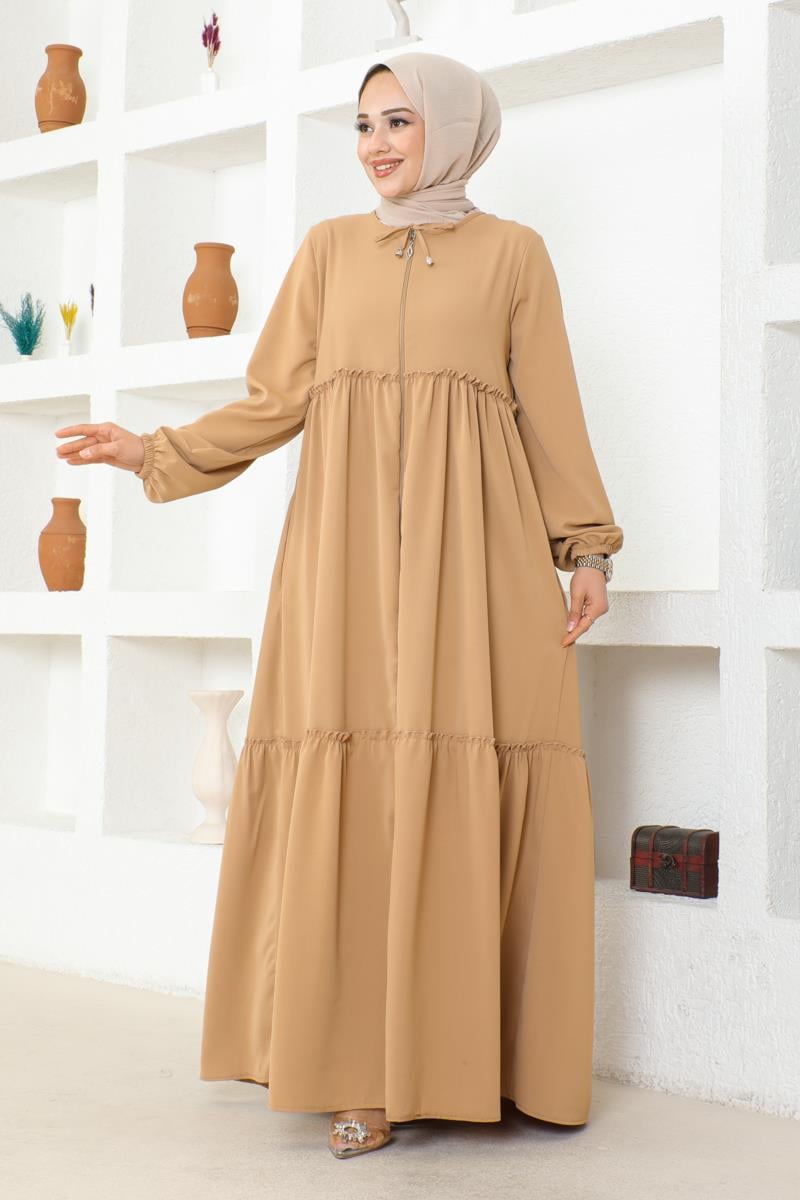 Jessica Crepe Abaya With Frilly Skirt