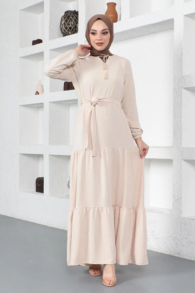 Aerobin Dress With Layered Skirt Stone-detail