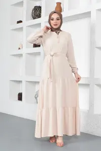 Aerobin Dress With Layered Skirt Stone