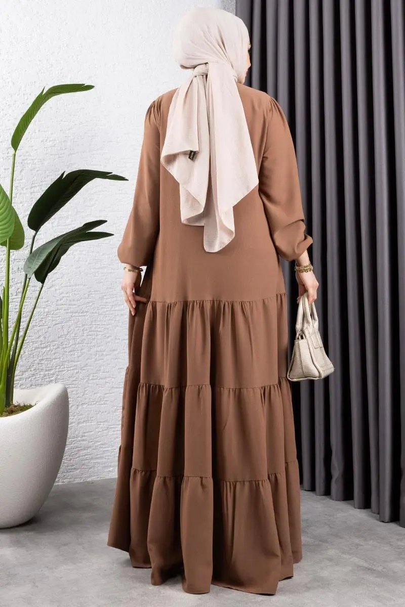 Jessica Crepe Abaya With Layered Skirt-detail