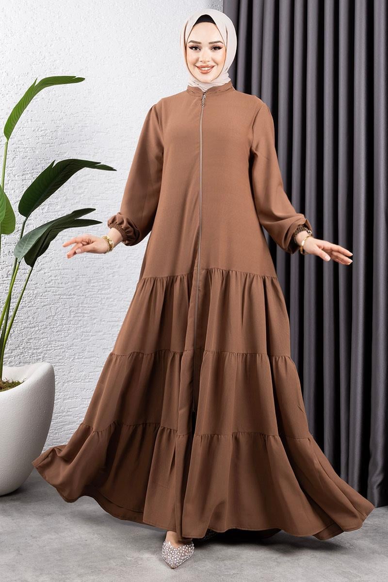 Jessica Crepe Abaya With Layered Skirt