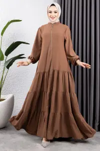 Jessica Crepe Abaya With Layered Skirt