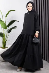 Jessica Crepe Abaya With Layered Skirt