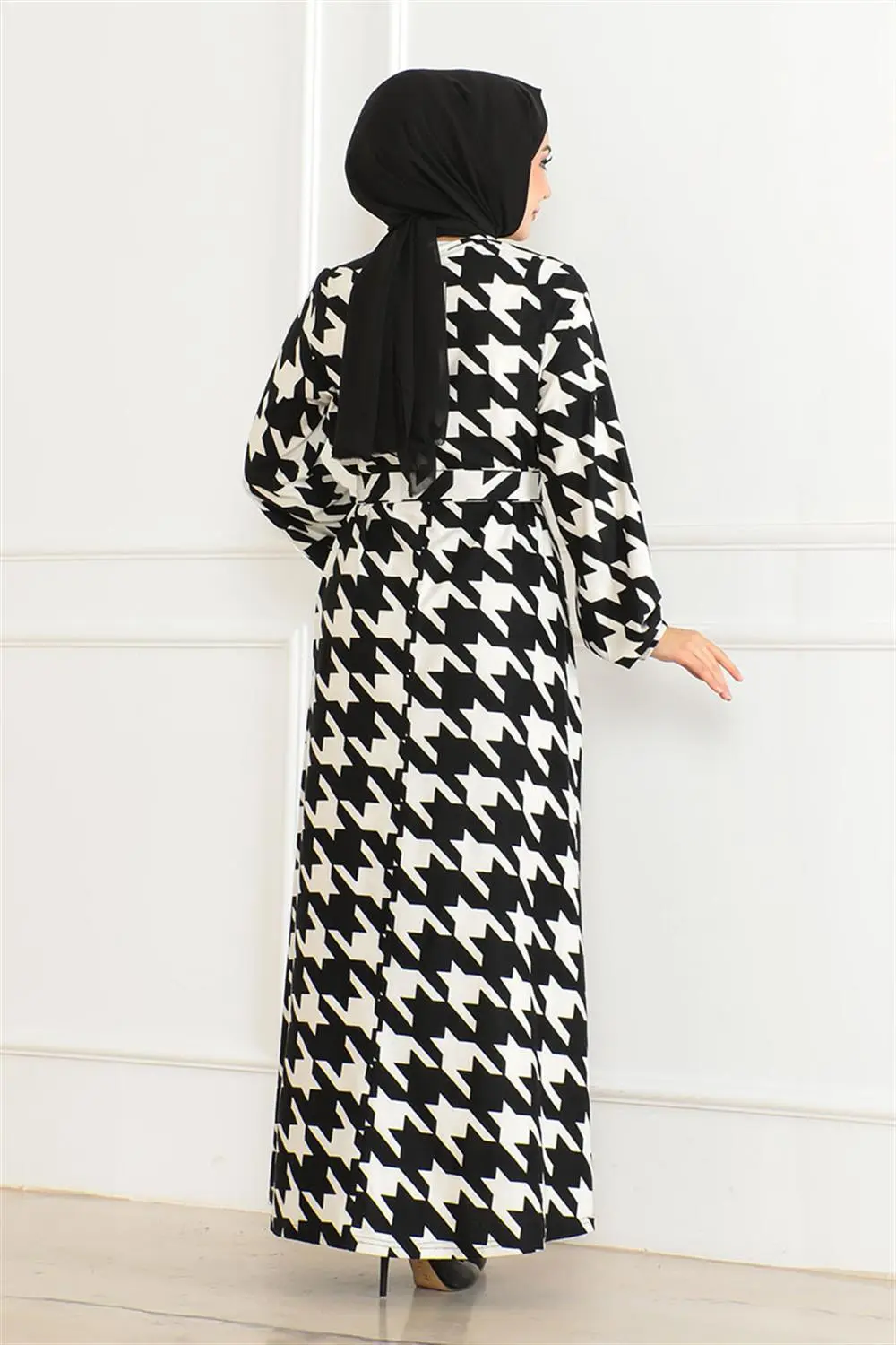 Eteği Kloş Desenli Elbise-detail