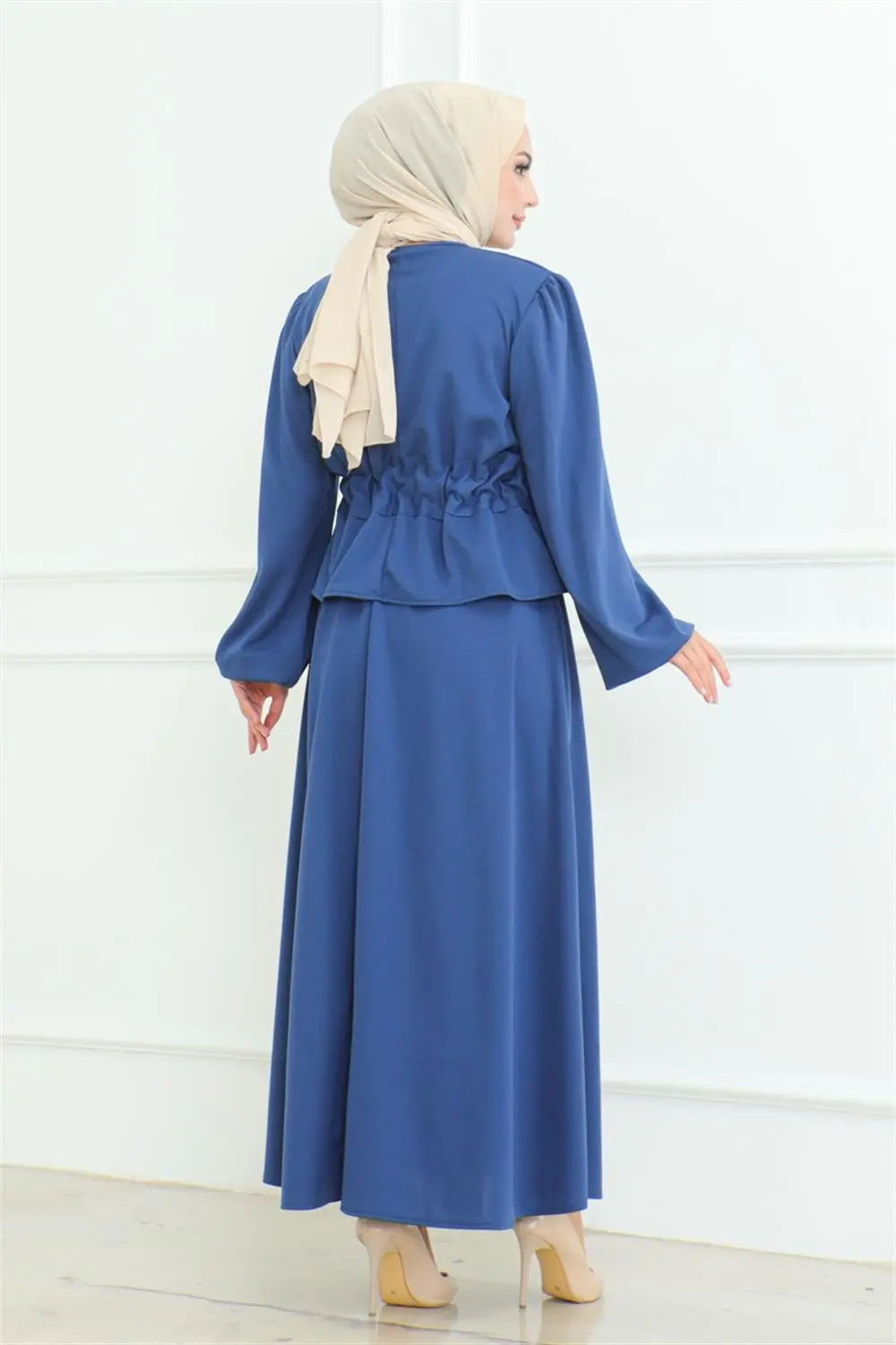 Etekli Tesettür Takım Indigo-detail