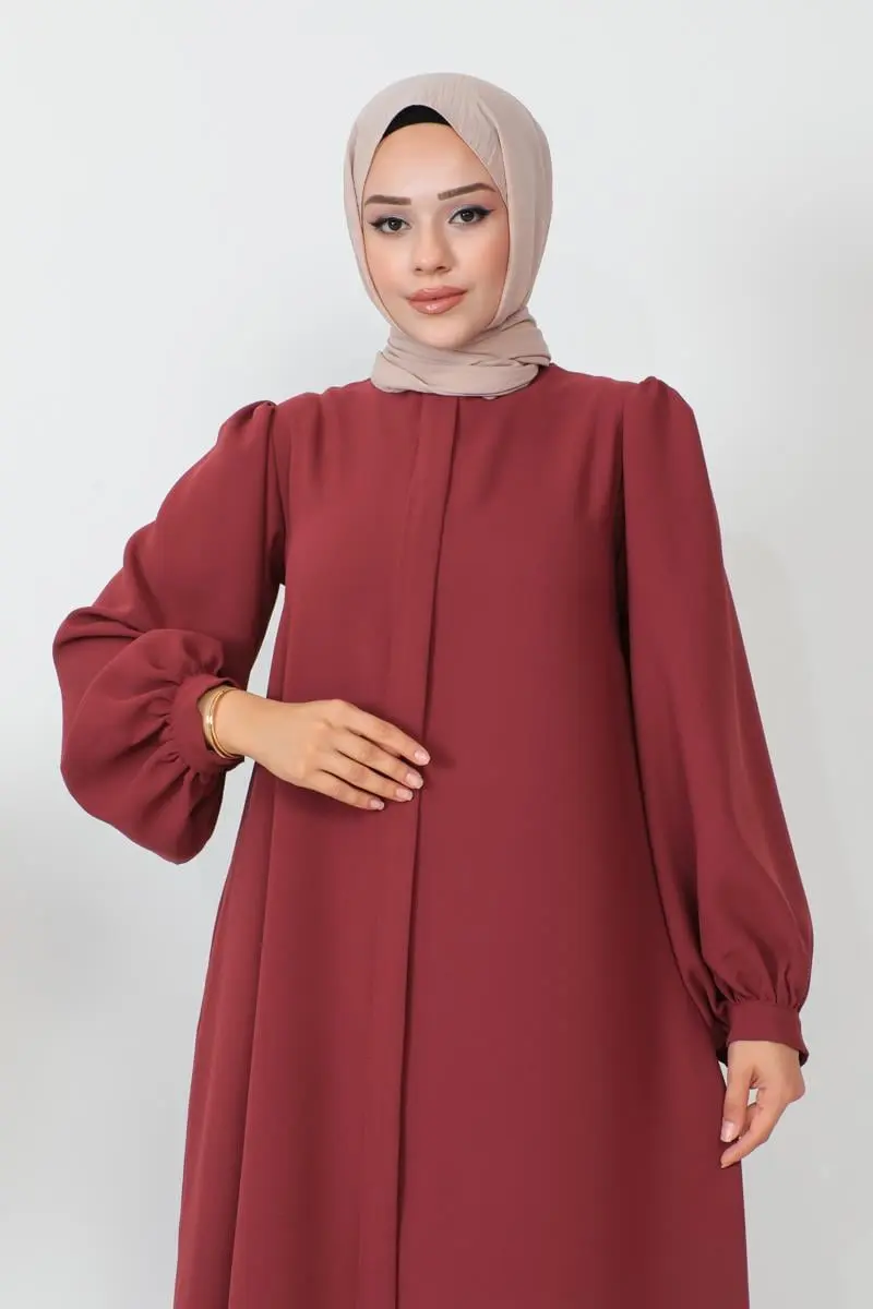 Zippered Balloon Sleeve Abaya Tile-detail