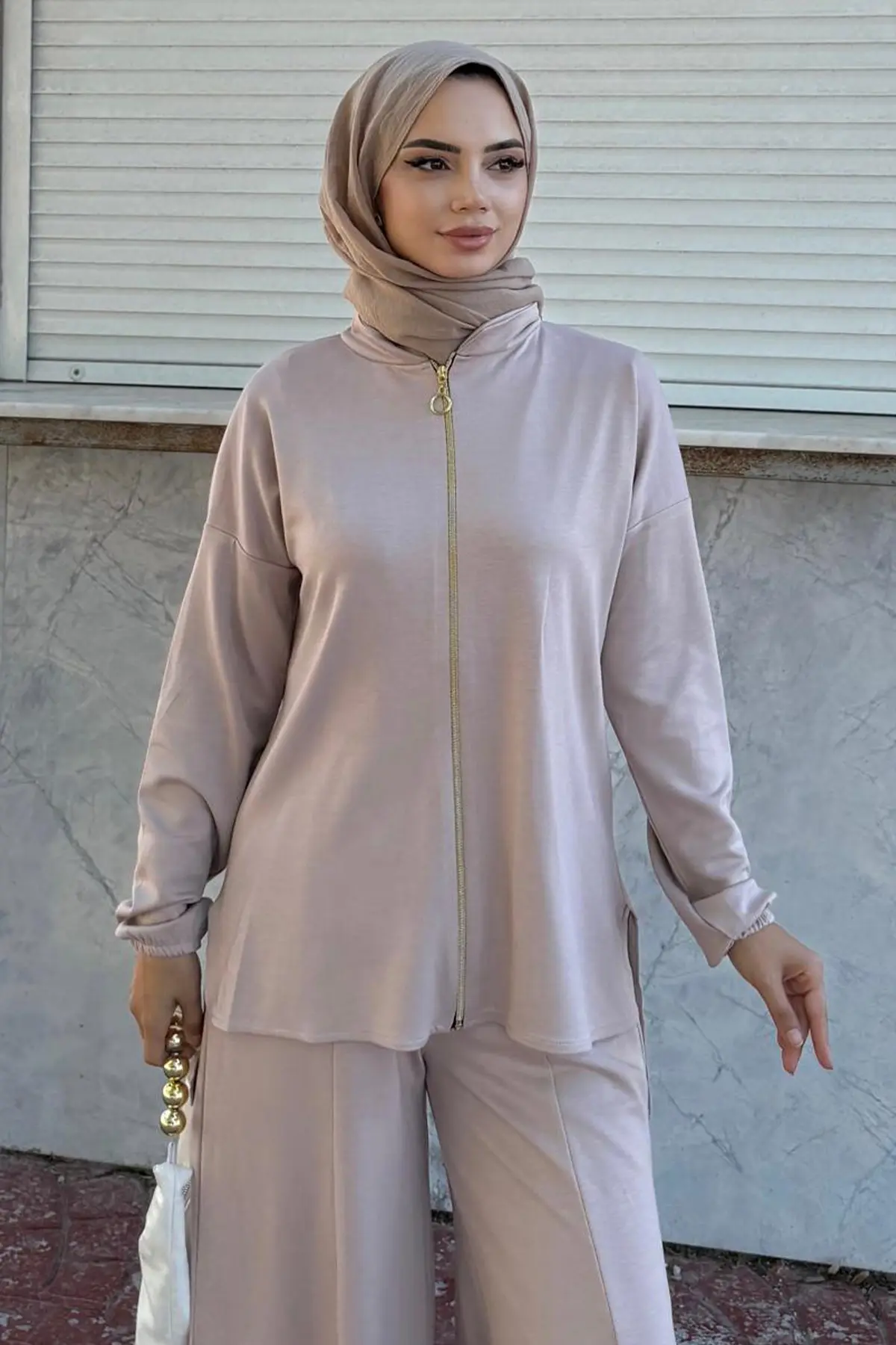 Zippered Two Piece Suit-detail