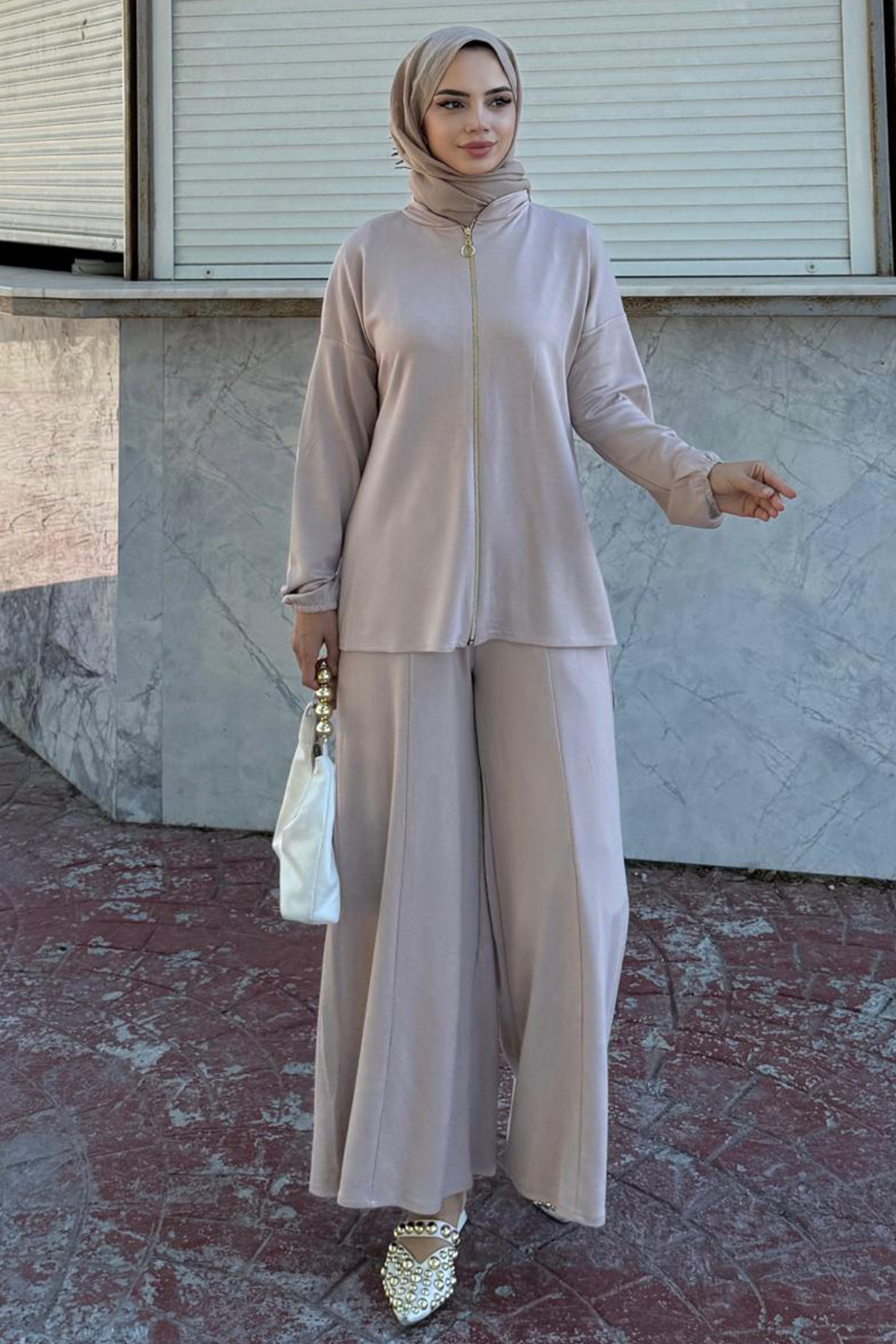 Zippered Two Piece Suit