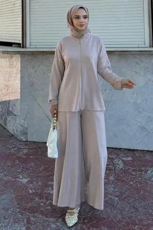 Zippered Two Piece Suit