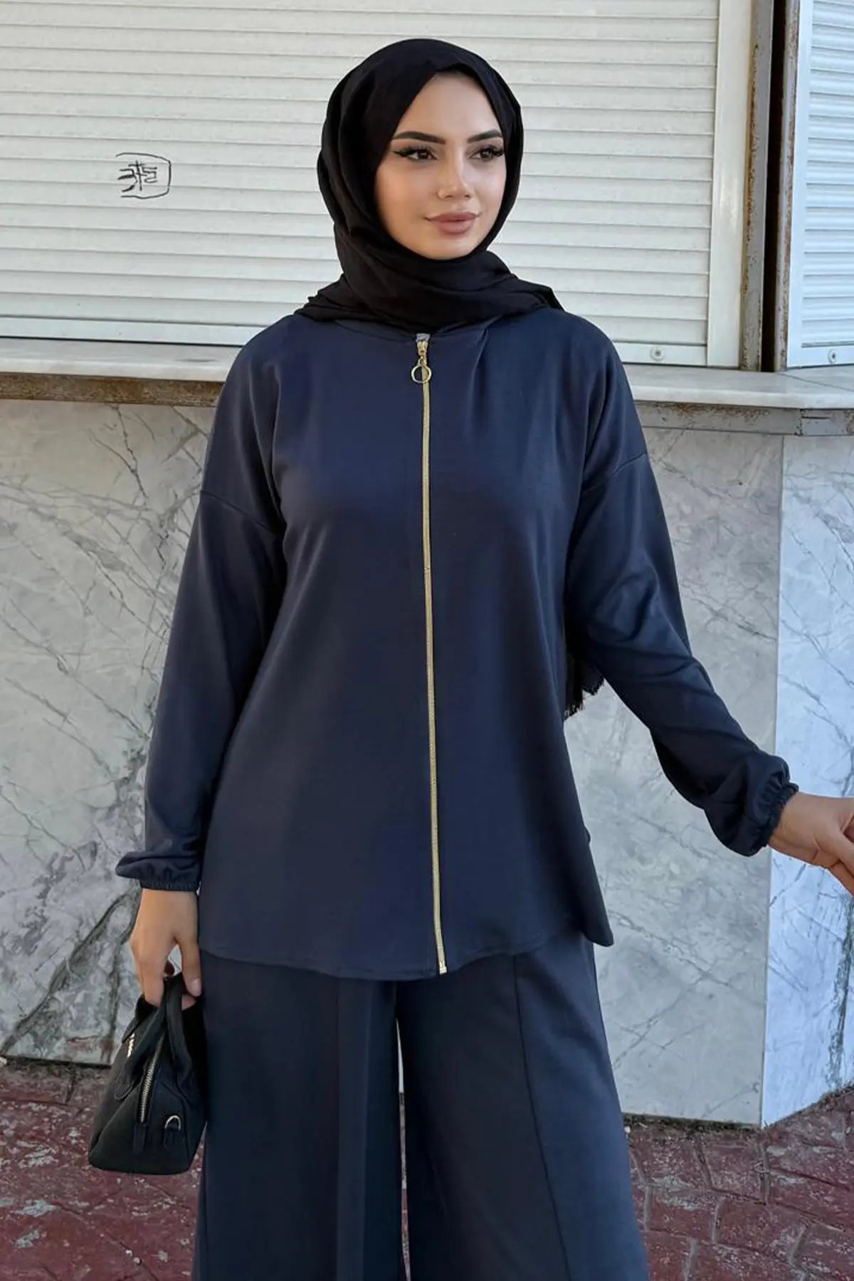 Zippered Two Piece Suit-detail