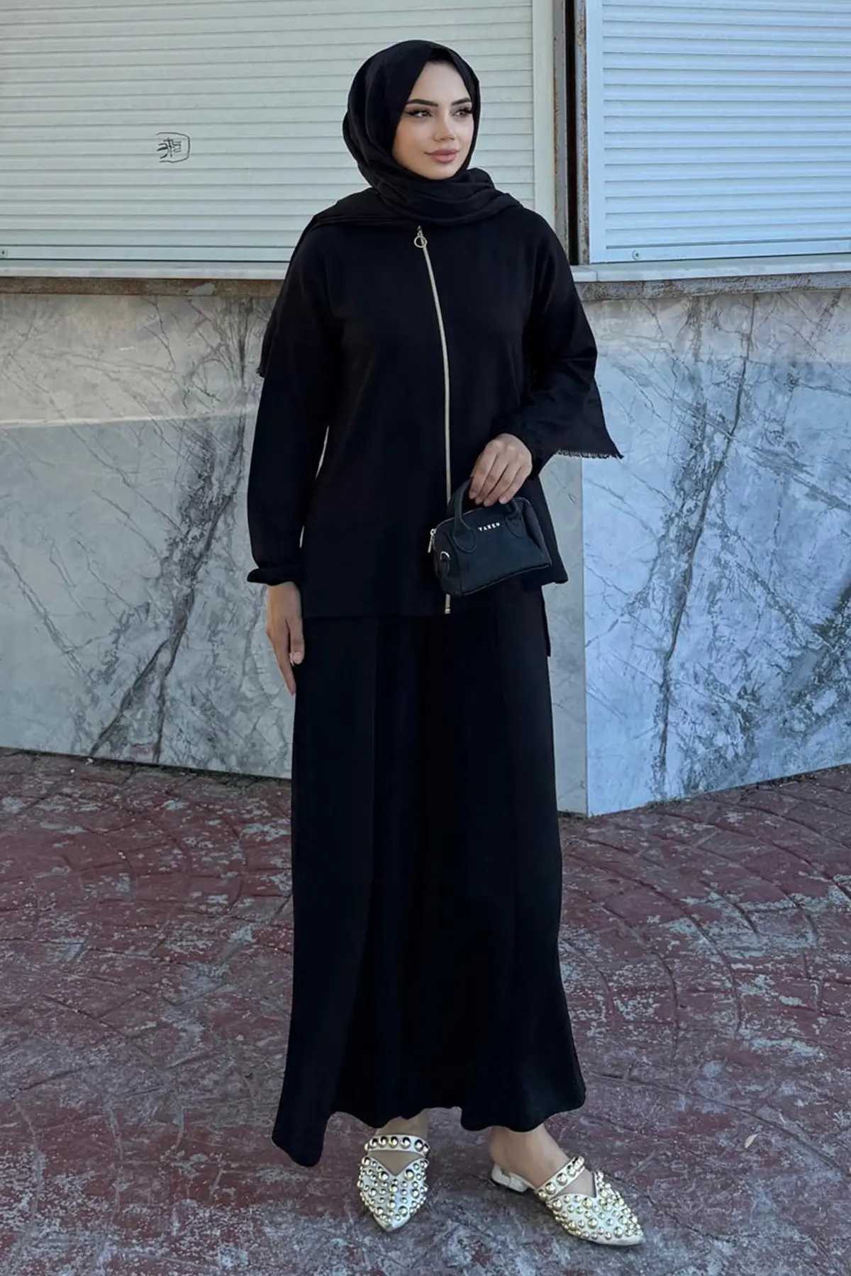 Zippered Two Piece Suit-detail