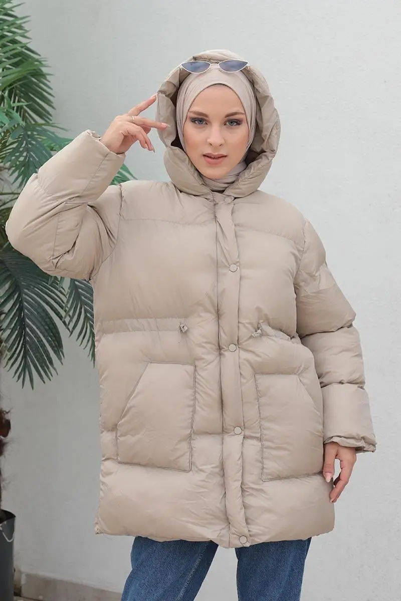 Zippered Puffer Jacket-detail